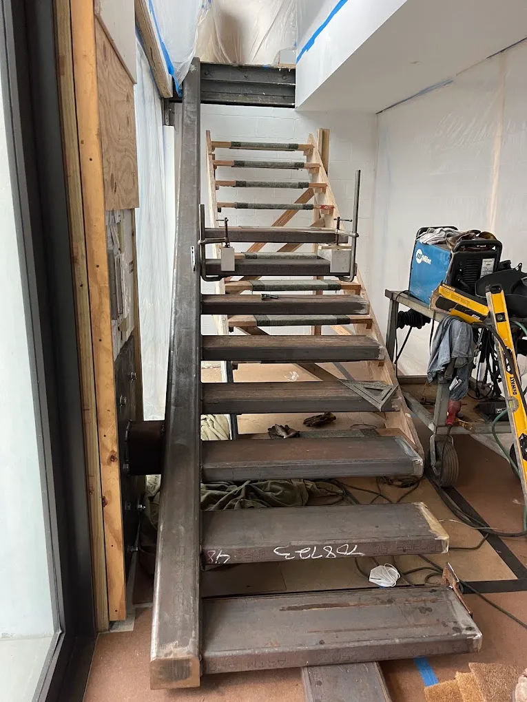 Custom steel stair fabrication project in Fort Lauderdale